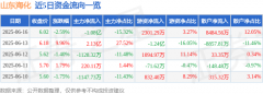 <b>山东海化（000822）6月16日从力资金净卖出108亿元</b>